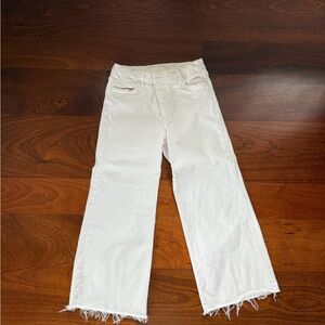 Kule 4P Women's White Frayed Hem Jeans